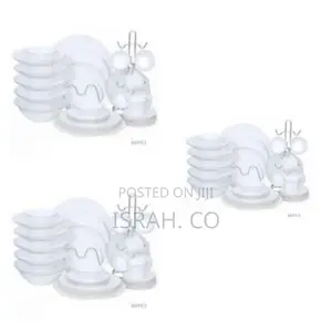 White Dinner Set With Cups on a Stand 56pcs