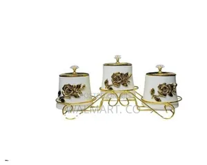 3 Pieces of Countertop Porcelain Kitchen Food Bins