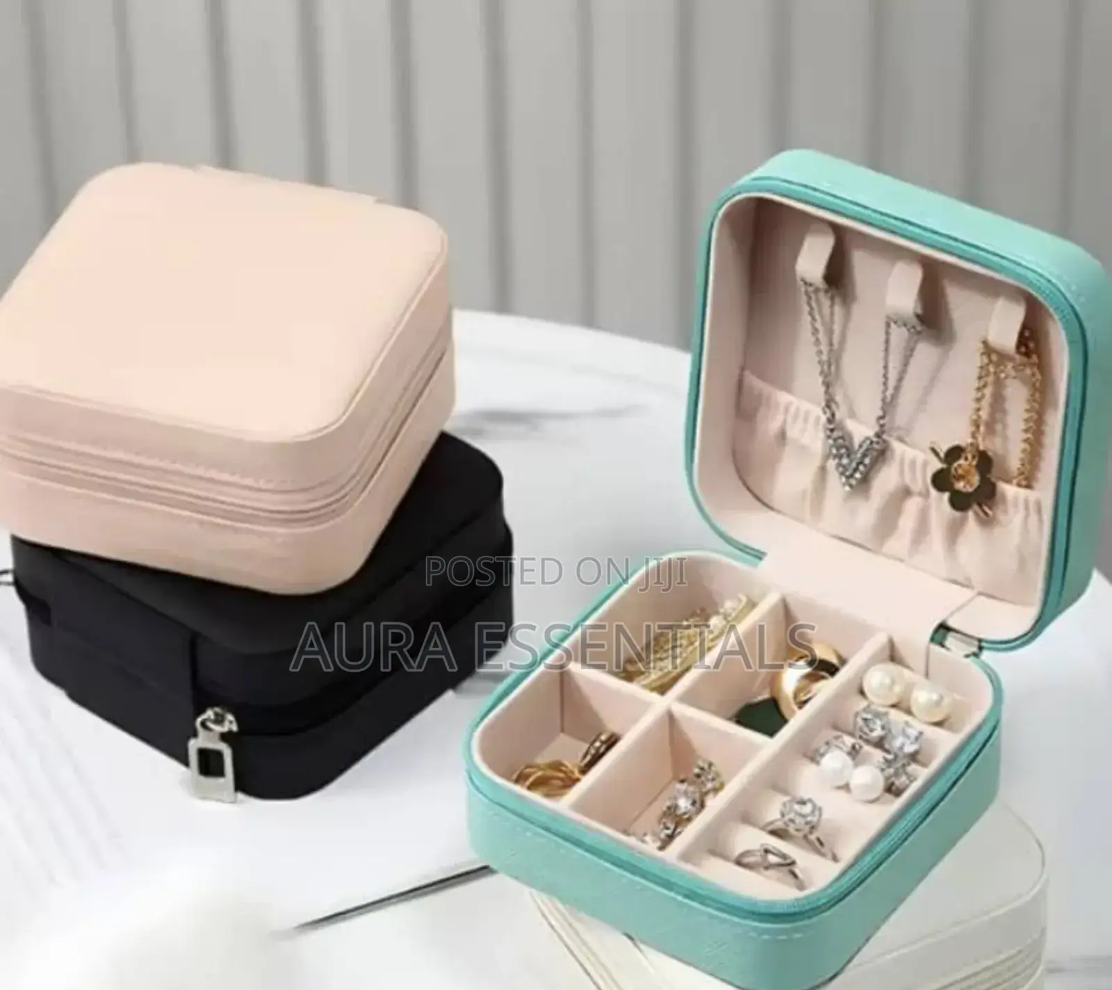 Unique Mini  Leather Travel Jewelry Organizer Box