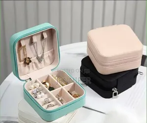 Mini Leather Travel Jewelry Organizer Box.