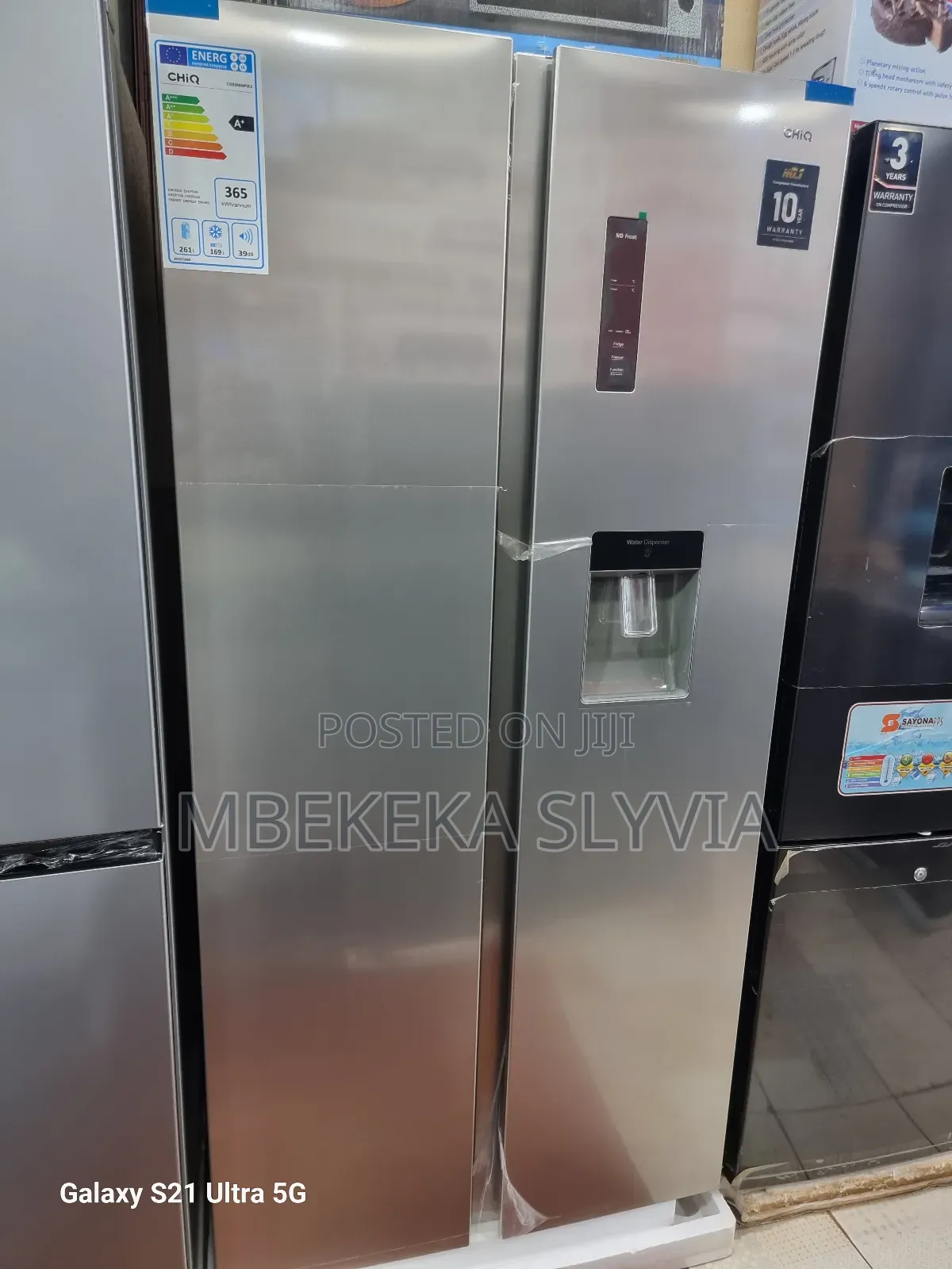 Chiq Side By Side Refrigerator Water Dispenser Digital System No Frost