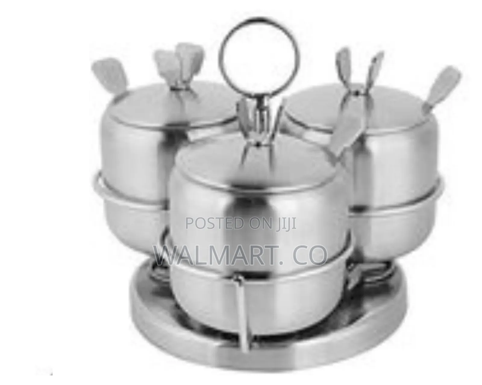 3 Piece Stainless Steel Spice Sugar Bowl