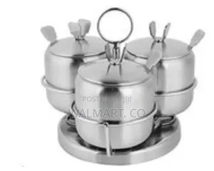 3 Piece Stainless Steel Spice Sugar Bowl