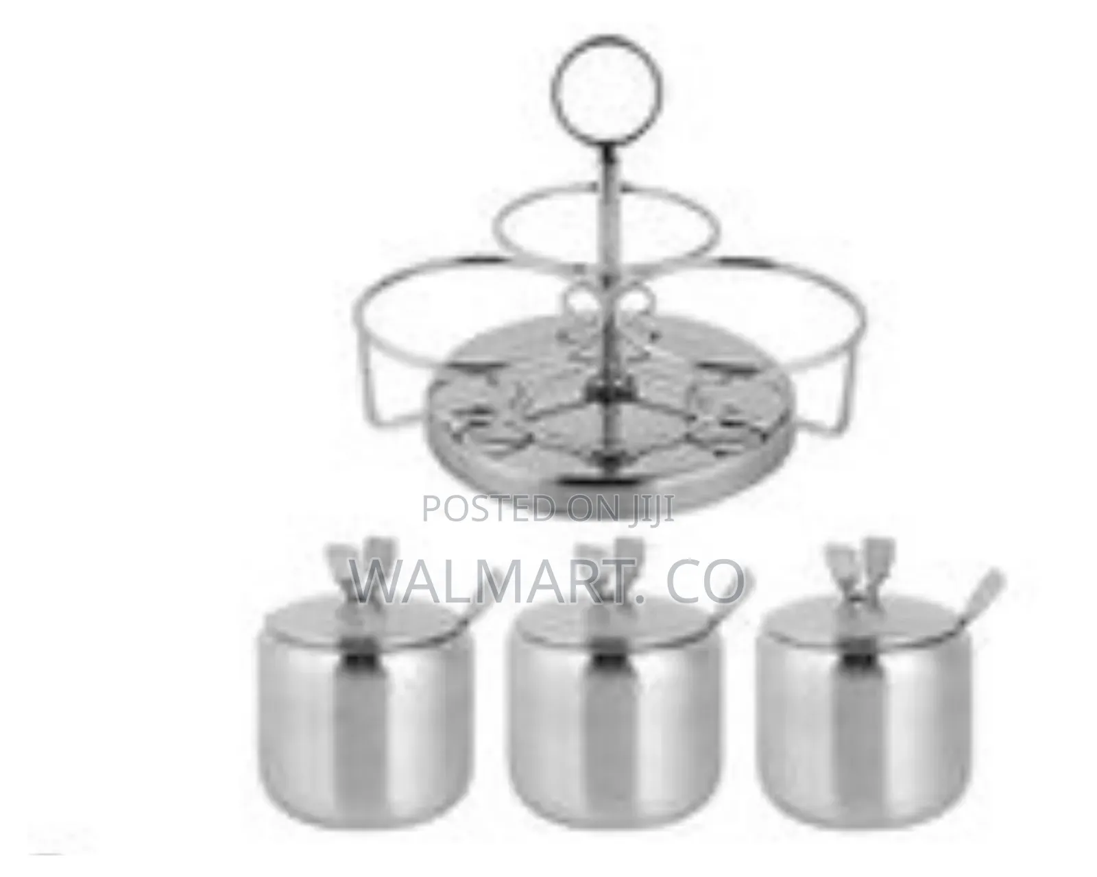 3 Piece Stainless Steel Spice Sugar Bowl