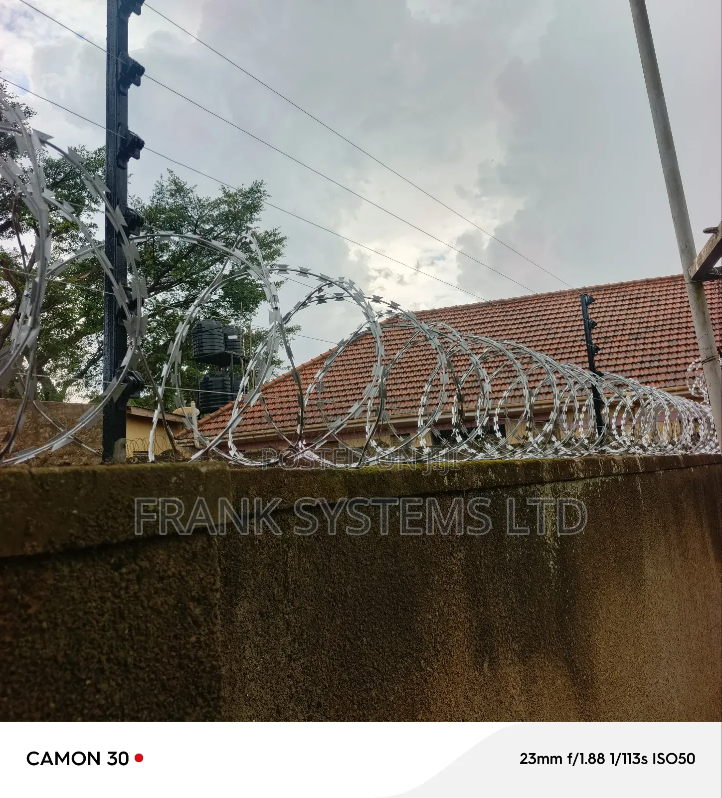 Electric Fence With Razorwire Silver