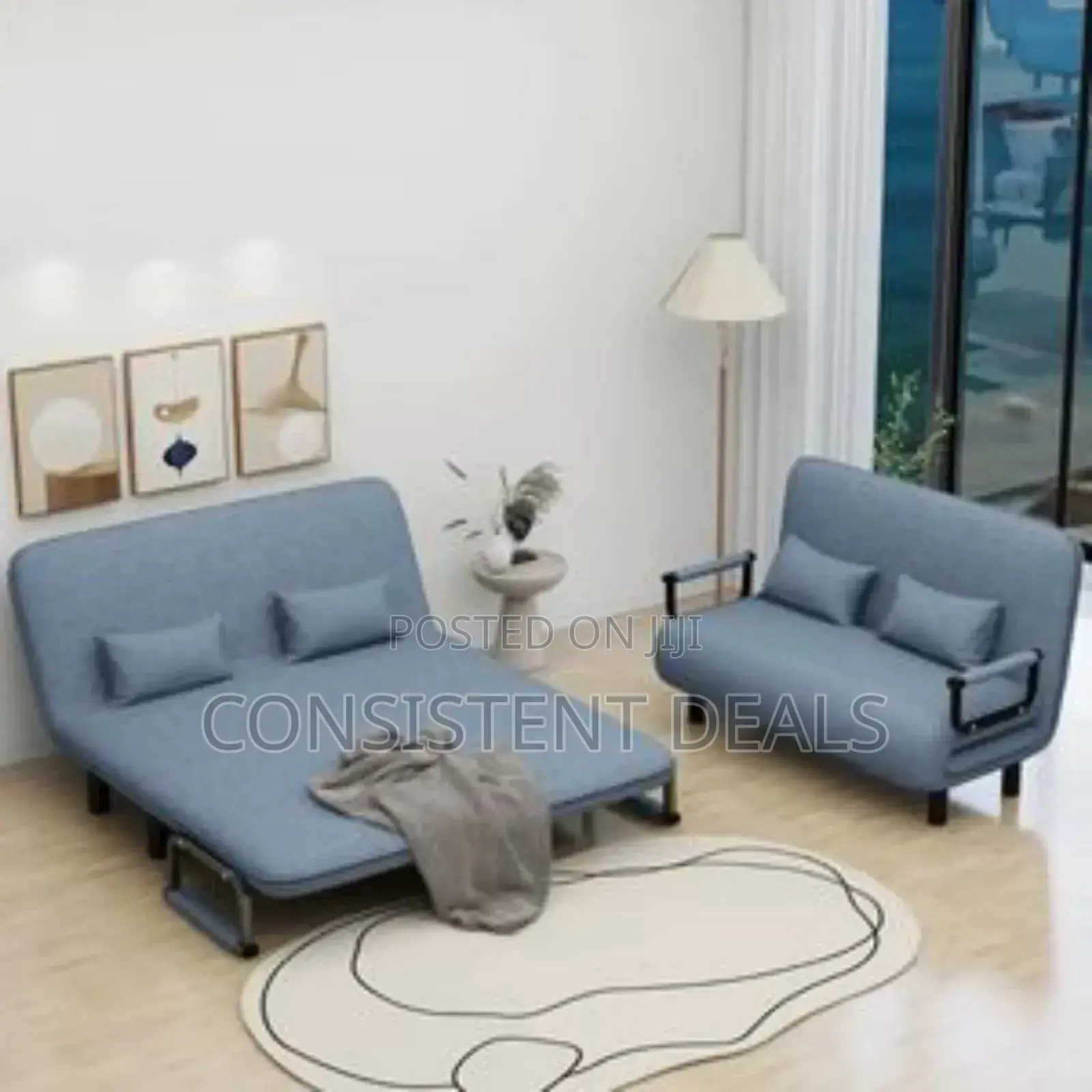 Foldable Convertible Sofa Bed With Armrest