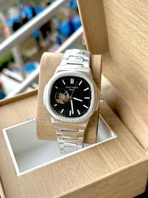 Mens Original Patek Philippe Geneva Black Face Analog Wrist Time Piece