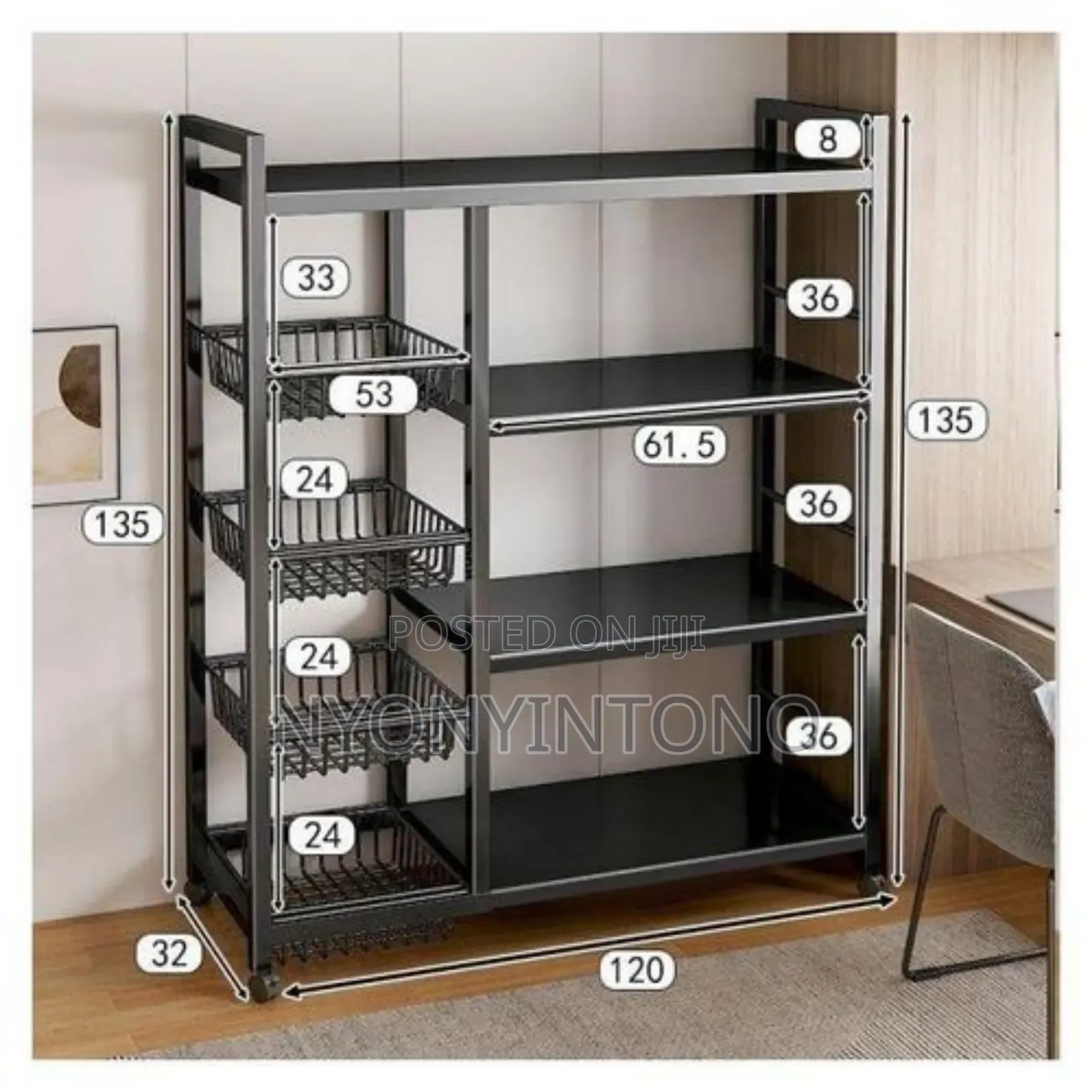 Strong Metallic Kitchen Rack Organizer