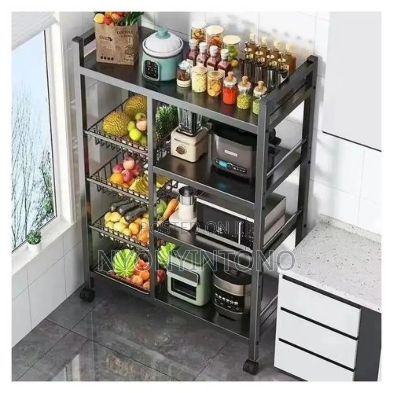 Strong Metallic Kitchen Rack Organizer