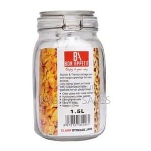 0.75litre Glass Clip Jar, Cereal Food Cookie Storage Tin