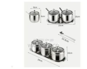 3 Piece Seasoning Sugar,Salt Pepper Storage Organizer With Lids