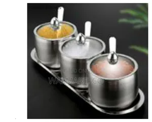 3 Piece Seasoning Sugar,Salt Pepper Storage Organizer With Lids