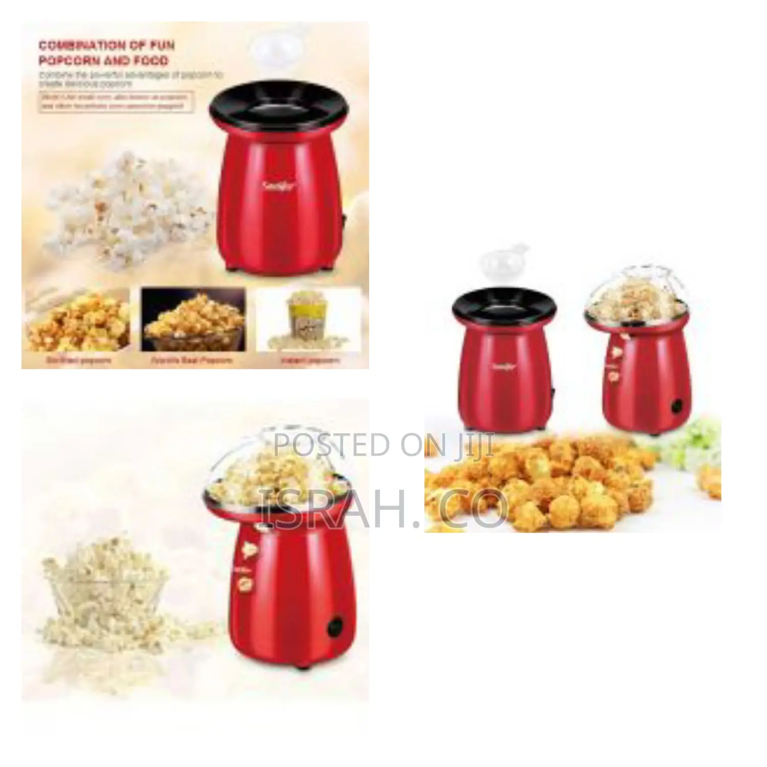 Sonifer Electric Popcorn Maker Popper Machine - Red