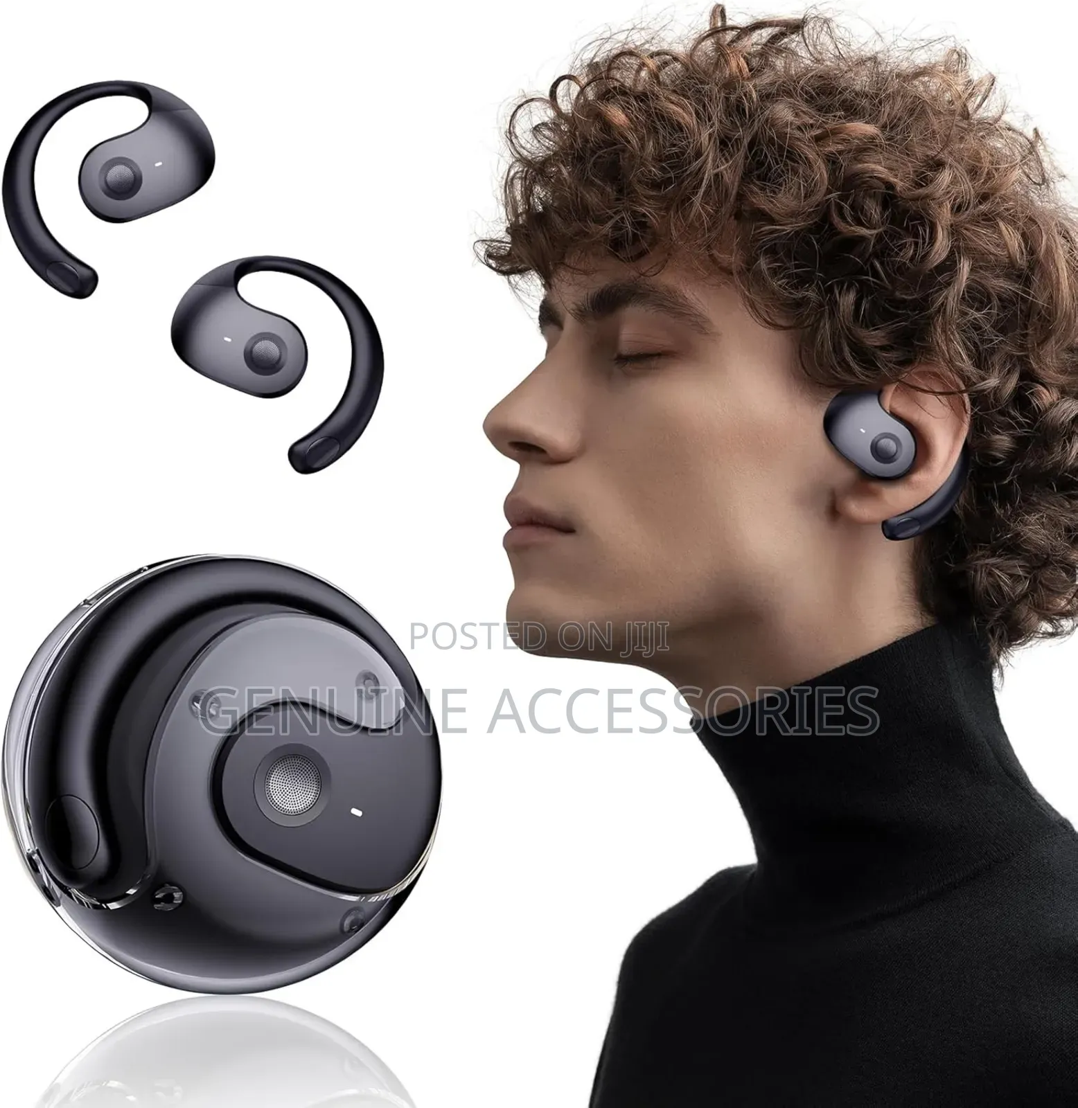 Open Wear Stereo Earbuds Black