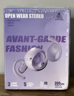 Open Wear Stereo Earbuds Black