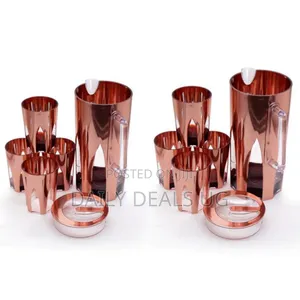 4 Piece Melamine Juice Tumbler Cups and 1piece Jug Water Set-Brown