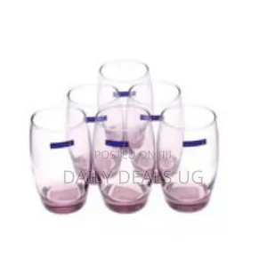 Luminarc 6 Pieces of Oval Water Juice Glasses Cups Drinkware -Purple