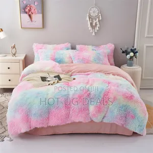 6x6 6pcs Fluffy Duvet With Bedsheet,2 Cushion ,2 Pillowcases