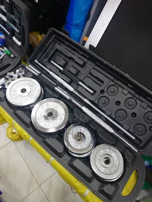 Adjustable Dumbbell and Barbell Weight Set, 50 Kg Set.