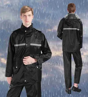 Bikers Raincoat 100% Waterproof for Men- Black