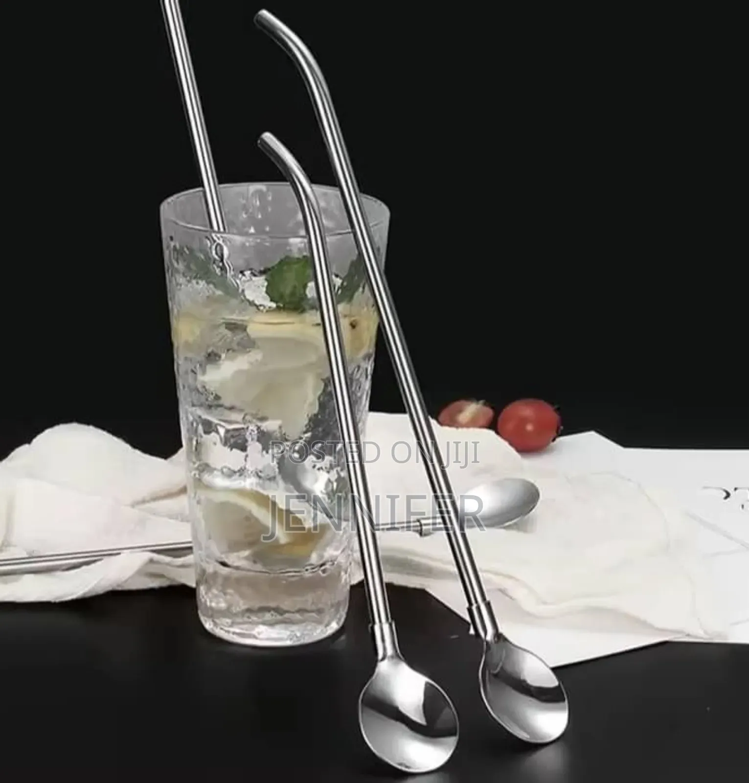 12pcs Stainless Steel Reusable Straw Spoons