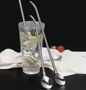 12pcs Stainless Steel Reusable Straw Spoons