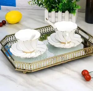 Rectangular Gold Mirror Tray