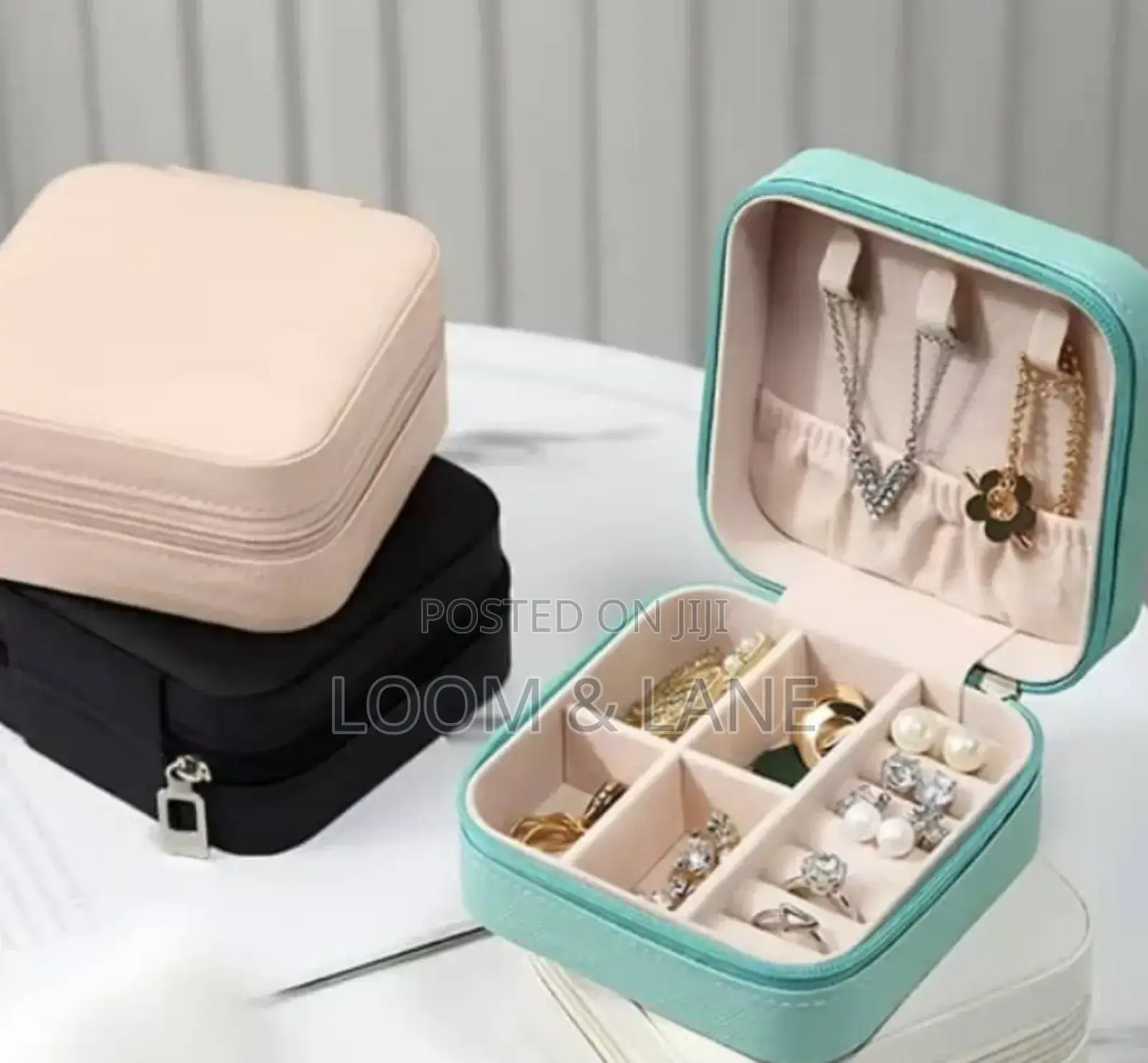 Mini Leather Travel Jewelry Organizer Box