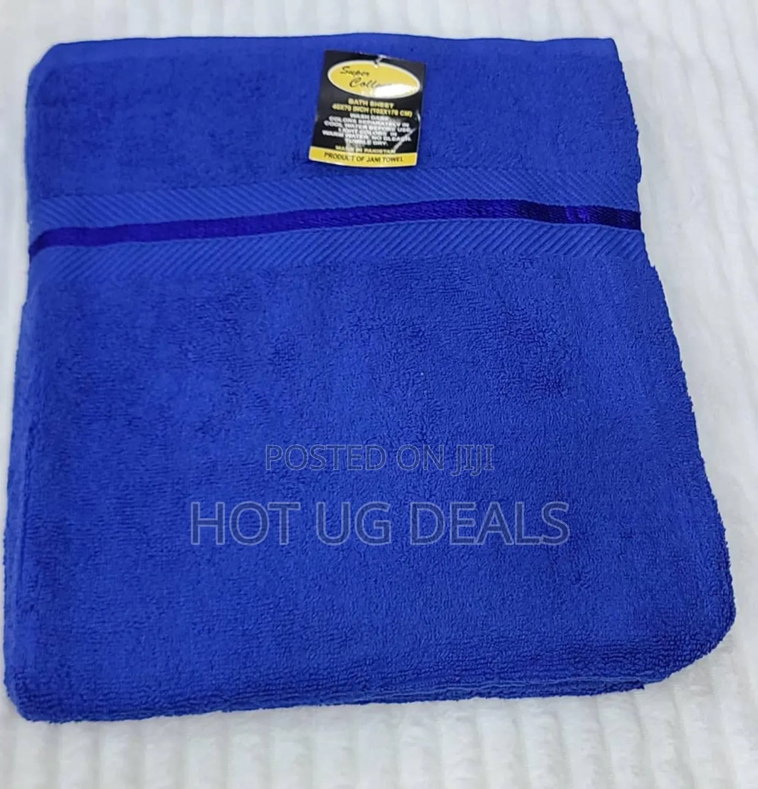 Cotton Bath Towel, Large Size 90x170cm- Navy Blue