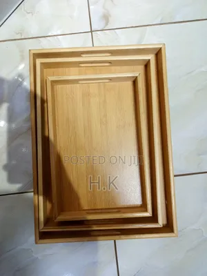 3pcs Nested Rectangular Bamboo Tray Set
