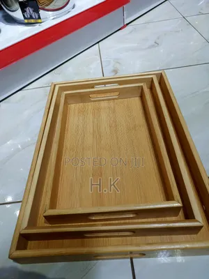 3pcs Nested Rectangular Bamboo Tray Set