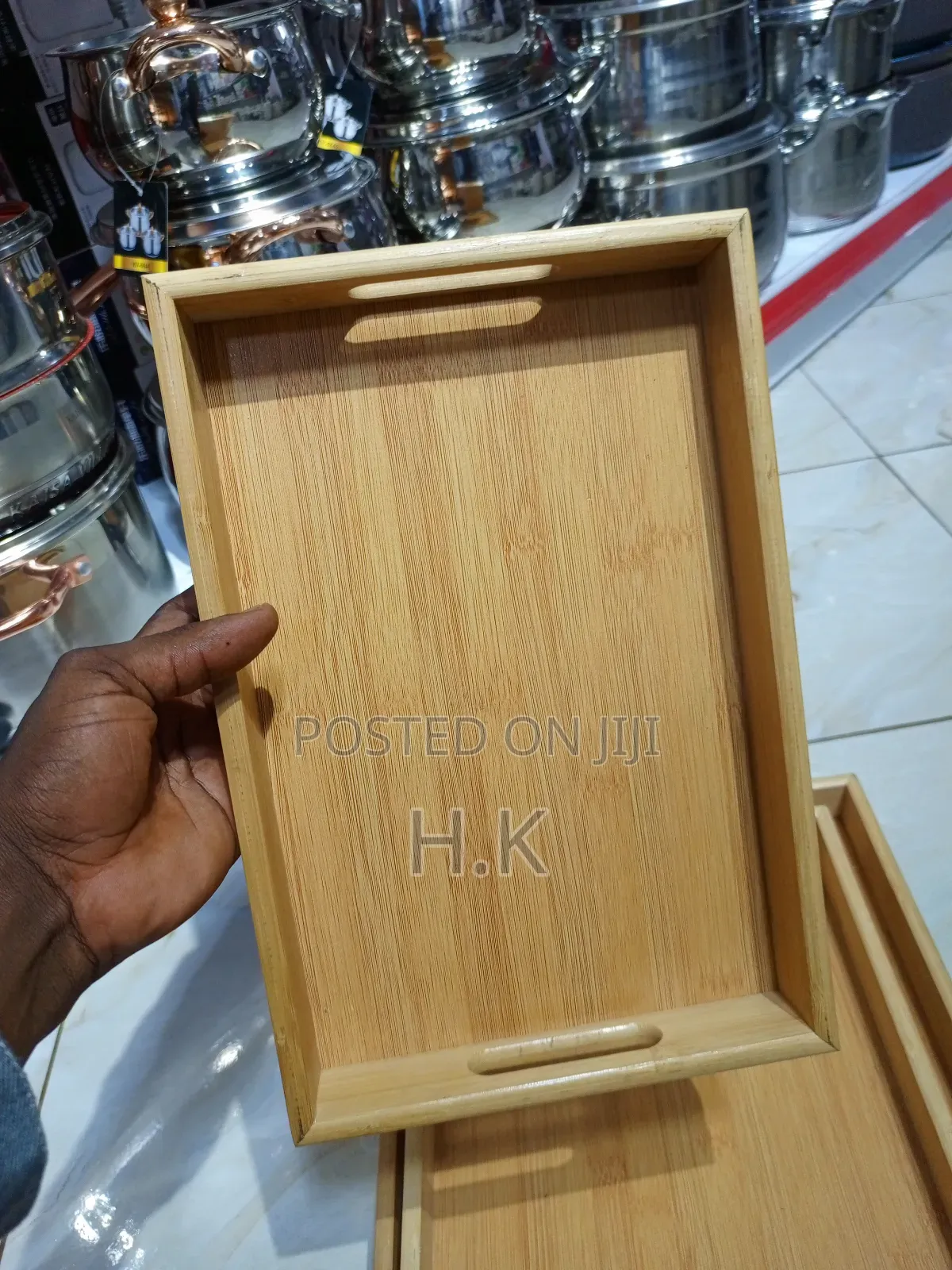 3pcs Nested Rectangular Bamboo Tray Set