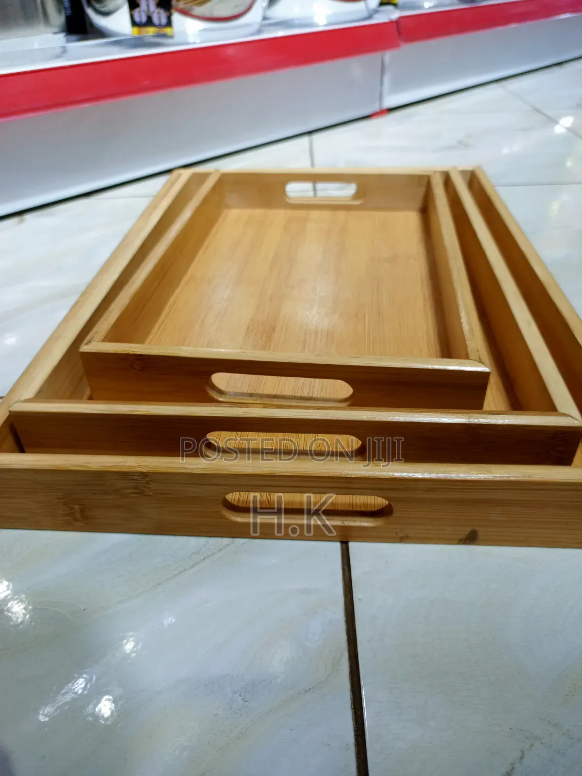 3pcs Nested Rectangular Bamboo Tray Set