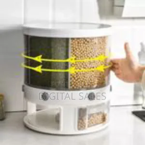Rotating Food Storage Rice Bucket Cereal Dispenser Container