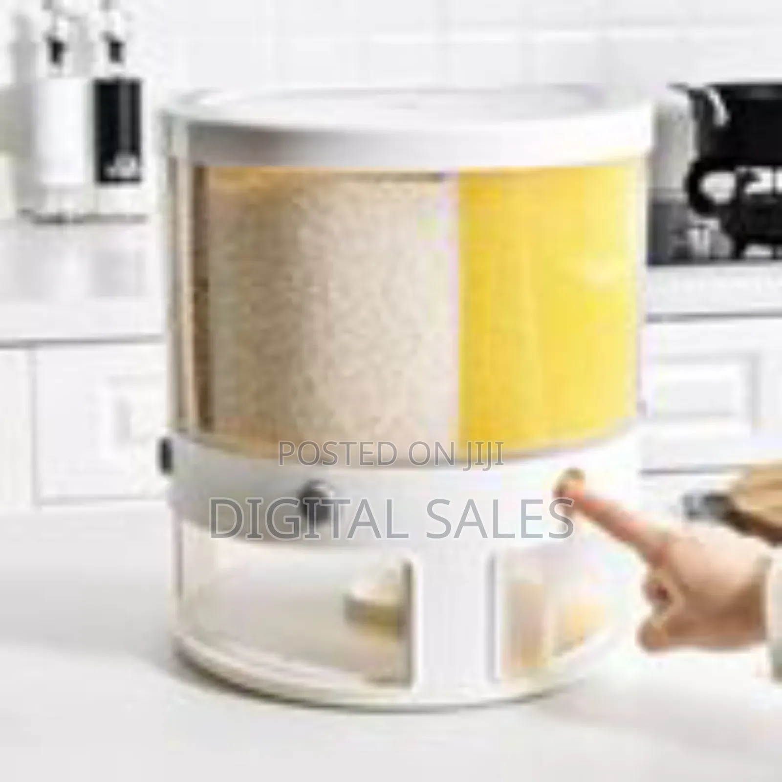 Rotating Food Storage Rice Bucket Cereal Dispenser Container