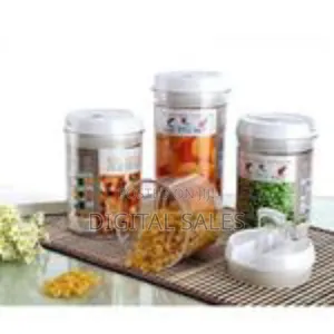 Airtight Kitchen Storage 4pc Plastic Canisters With Vacuum Seal Lids