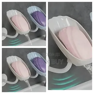 2pcs Wall-Mounted Soap Dish With a Drain