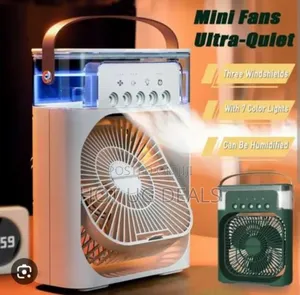 Fan And Humidifier Air Cooler With Changing Light