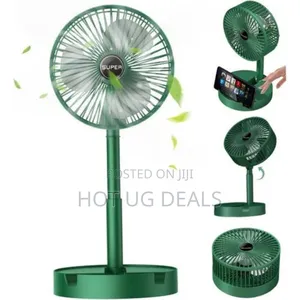 White Label Portable Folding Usb Rechargeable Fan 3 Speeds - Green