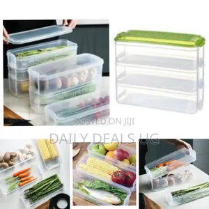 3 Layer Food Storage Fridge Container Boxes- Multicolor