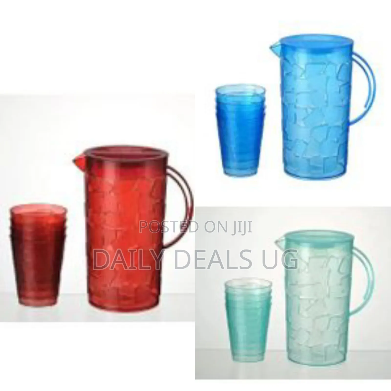 Unbreakable Plastic Jug With 4 Piece Plastic Glass (Pack Of 1)