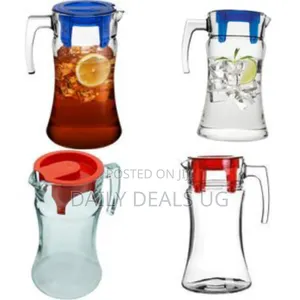 Pasabahce 1.5l Small Waist Glass Water Jug With Lid Heat Resistant