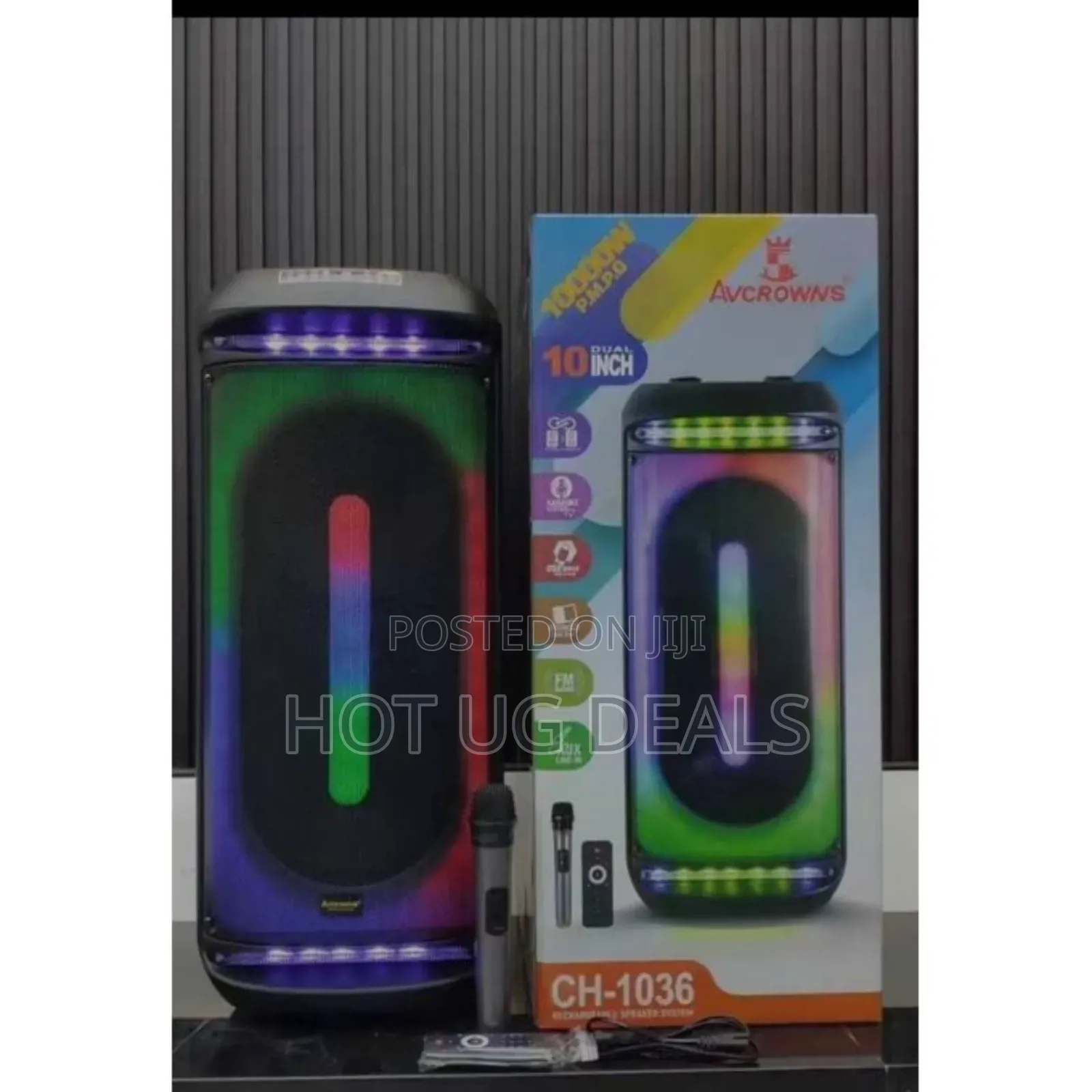 Avcrowns Ch-1036 Rechargeable Speaker System With Wireless Microphone