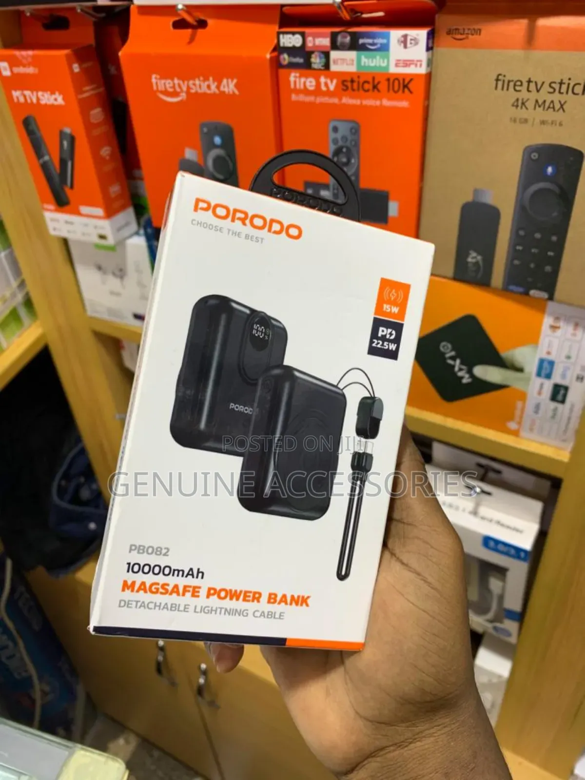 Prodo Magsafe Power Bank With Retractable Lightening Cable