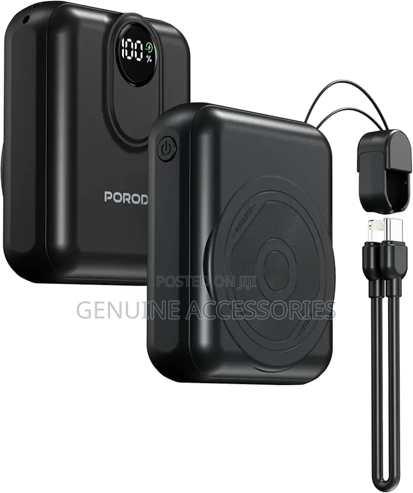 Prodo Magsafe Power Bank With Retractable Lightening Cable