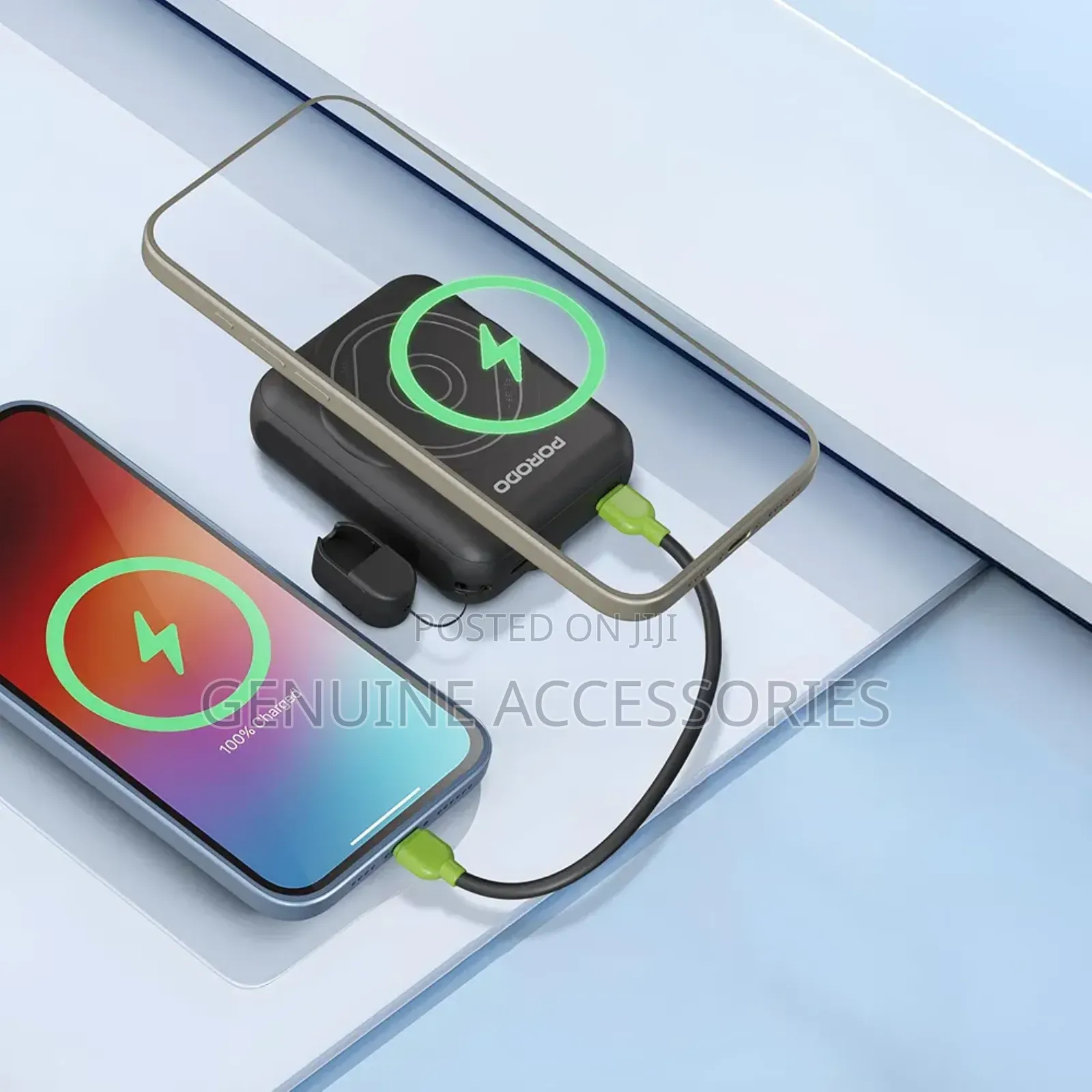 Prodo Magsafe Power Bank With Retractable Lightening Cable
