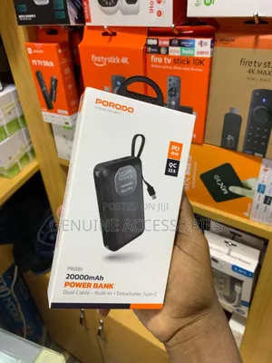 Porodo Dual Cable - Built - In + Detachable Type-C Powerank