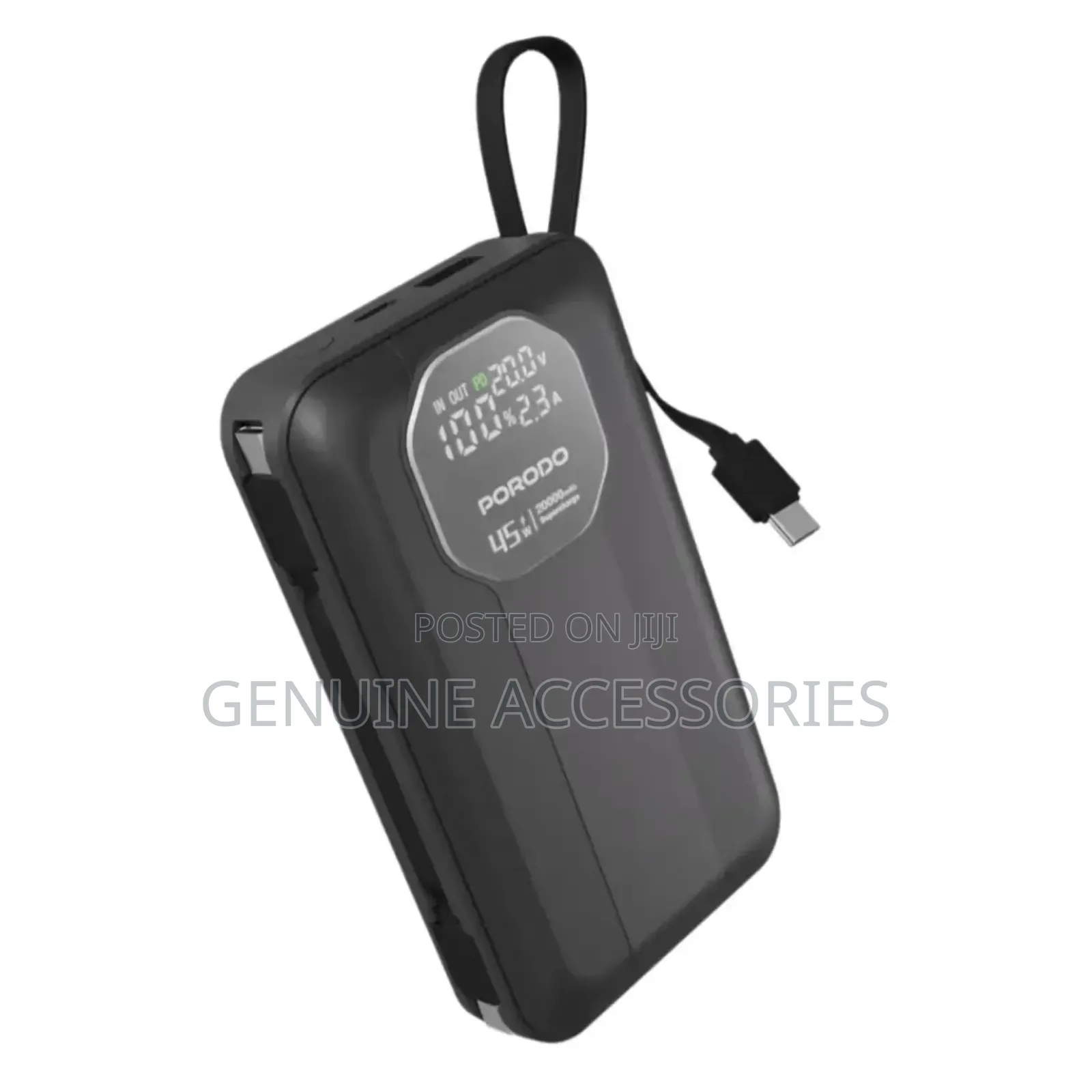 Porodo Dual Cable - Built - In + Detachable Type-C Powerank