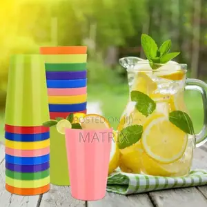 12pcs Plastic Cups 240ml Small Plastic Drinking Cups Tumblers Set