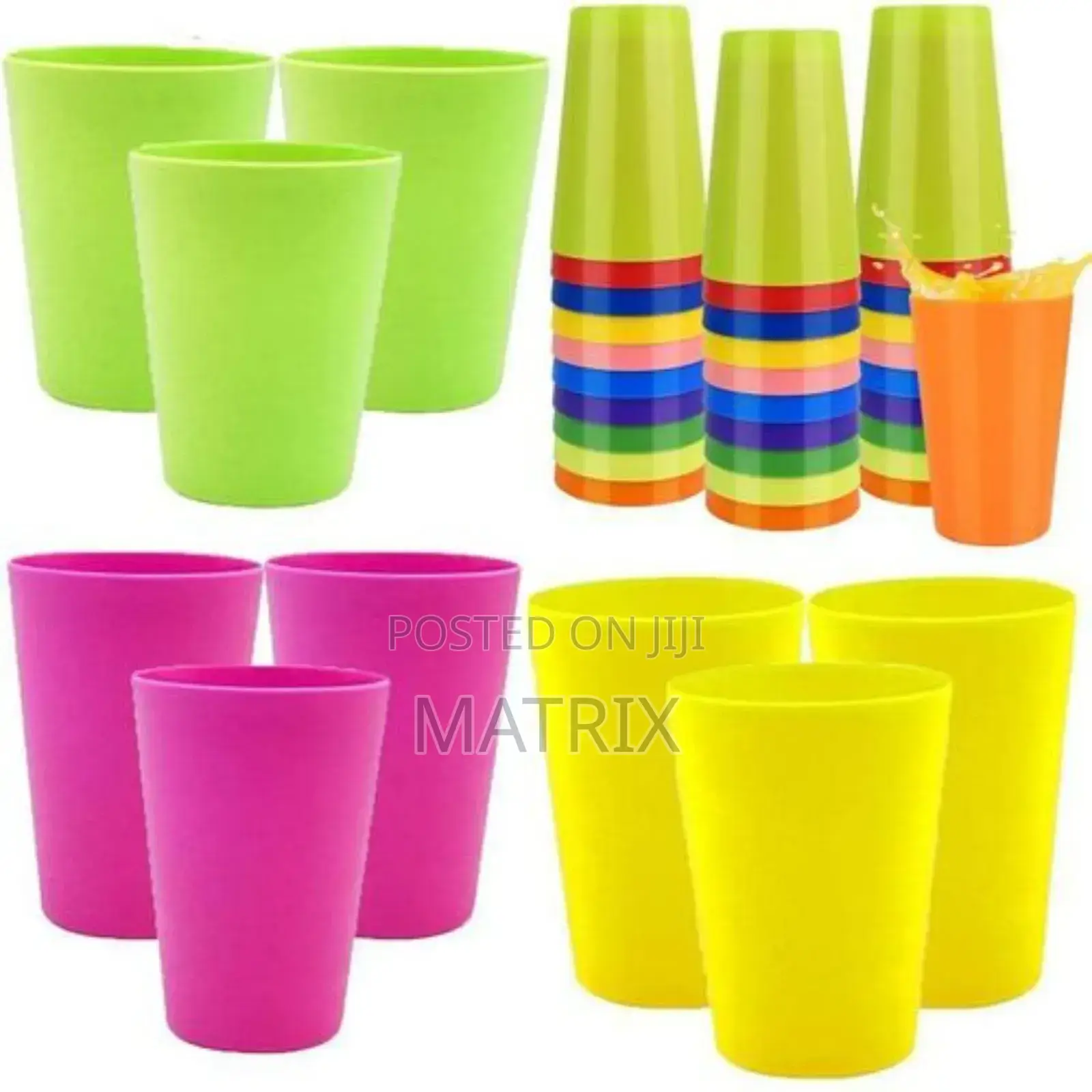 12pcs Plastic Cups 240ml Small Plastic Drinking Cups Tumblers Set
